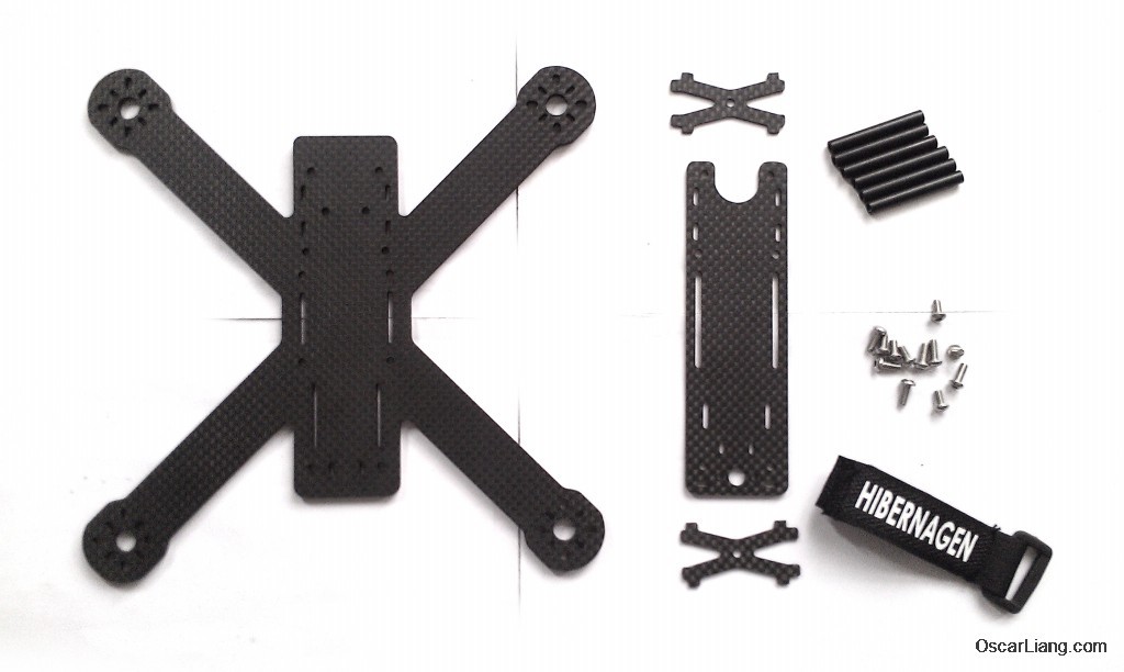 Hibernagen-Menel-X-5-mini-quad-frame-parts-carbon-fibre-hardware